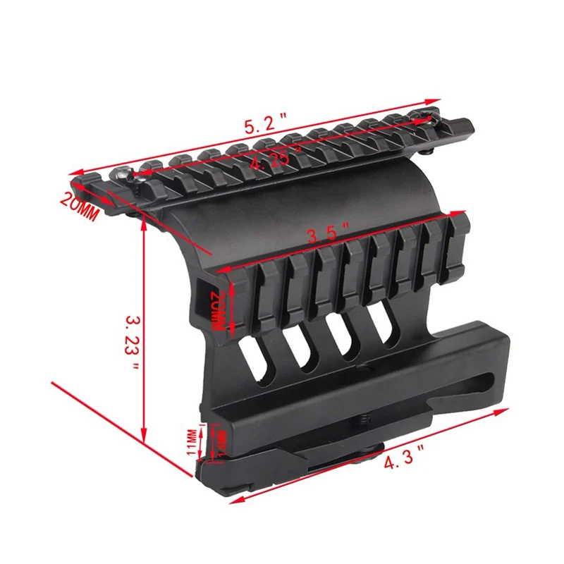 

Tactical AK Series QD Style AK47 AK74 Rail Side Mount Quick Separation 20mm Braided Track for Hunting Air Gun Range RL2-0041, Black