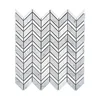 Herringbone White and Gray Stone Marble Mosaic Decorative Tile for Bathroom and Shower