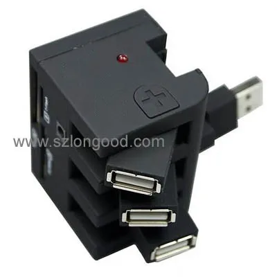 Hot new 3 ports multi function card reader data transfer usb2.0 cable - ANKUX.COM