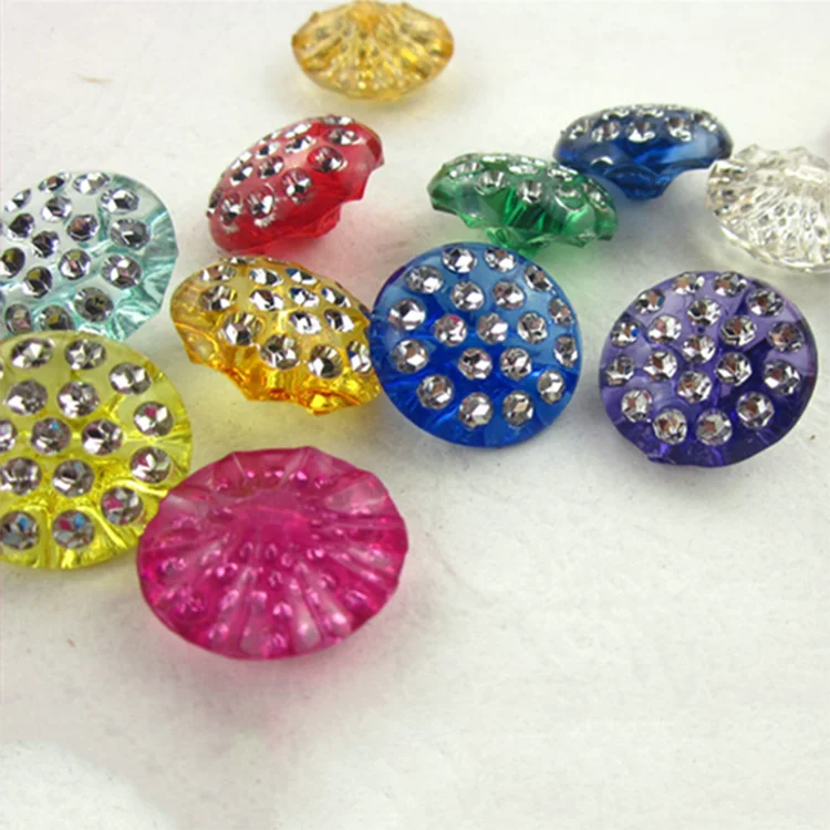 

High quality popular beautiful decorative crystal acrylic button, Any color