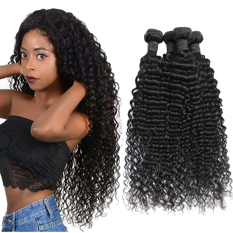 

wholesale virgin hair vendors deep wave hair weave bundles with closure hair extension, Natural colors