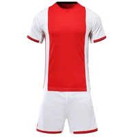 

Wholesale Thai quality custom Soccer Jersey provide design football uniform customize DIY red / white man adult shirt set kit