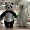 HI 3 meters short hair soft plush inflatable mascot costume panda polar bear plush inflatable costume for adults