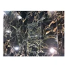 Golden flower black portoro marble tiles black marble