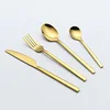stainless steel wedding gold cutlery set pvd coating flatware set gold silverware