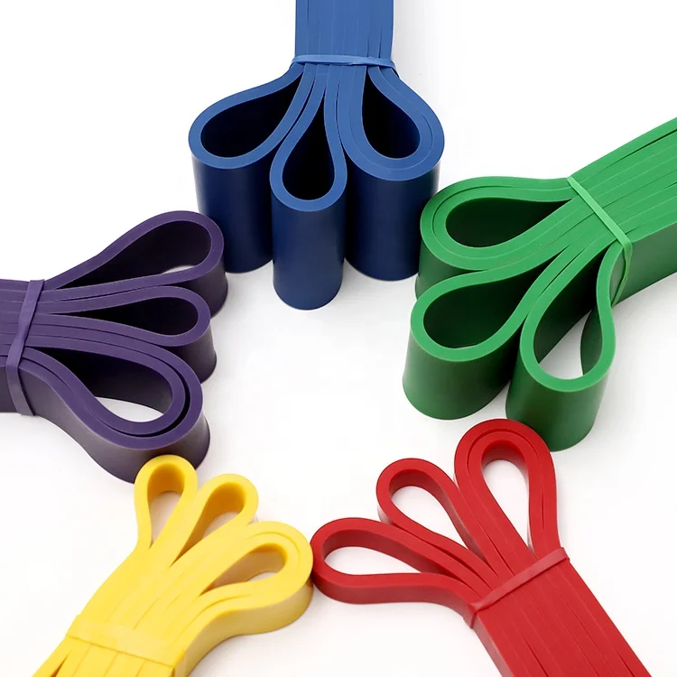 

5 levels Gym tension bands keep fit large exercise rubber elastic bands, Red;black;purple;green;blue