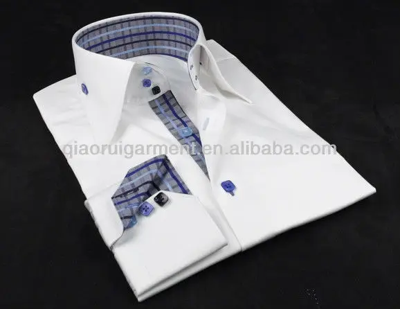 high collar dress shirts white