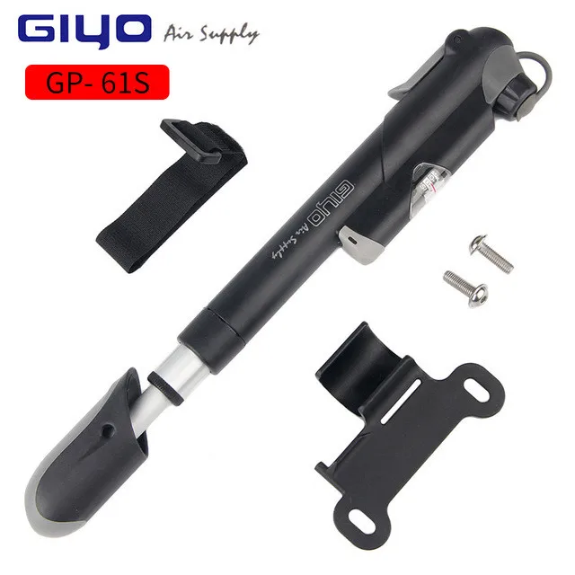 

GIYO Mini Portable 100psi Bicycle Air Pump with Tire Gauge Bike Tire Inflator GP-61S Hand Pump