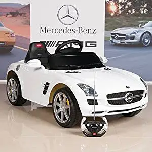 mercedes benz sls amg 6v ride on car white