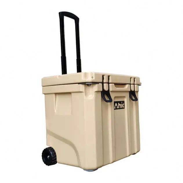 

AHIC Plastic Big Size Portable Cooler Box Outdoor Camping Coolers With Wheels