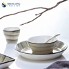 Brown Porcelain Table 21cm Plates Sets Dinnerware