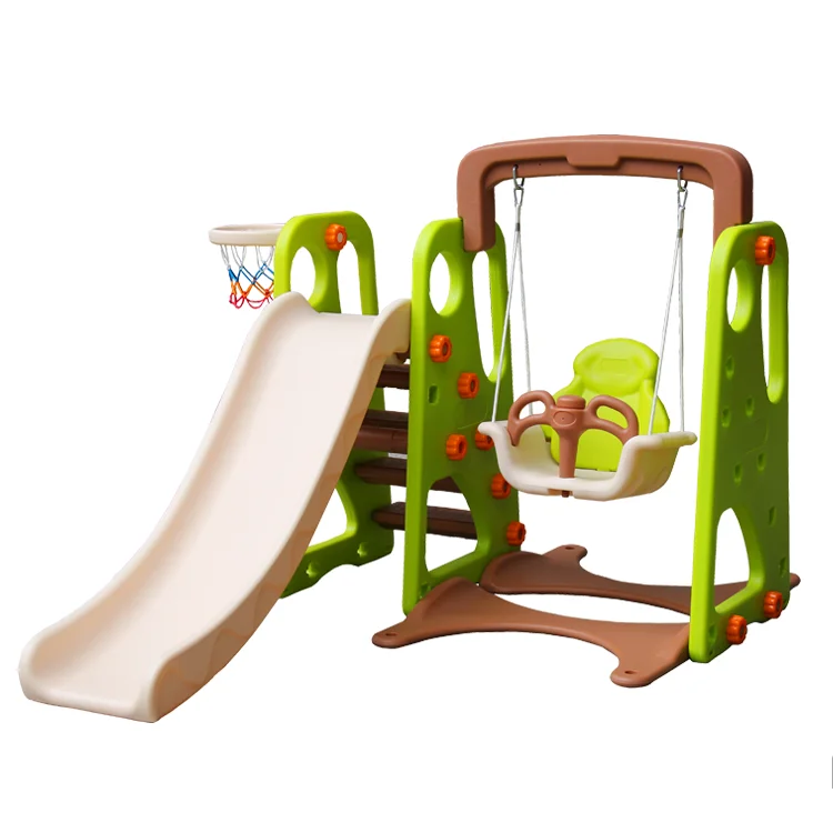 

Colorful interesting indoor combination plastic plastic swing and slide playground equipment for kid, Customized color option