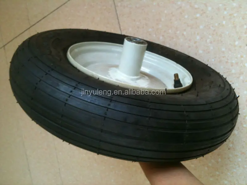 3.50/4.00-8 lug pattern rubber wheel for trolley,wheel barrow / Pneumatic wheels for wheelbarrow