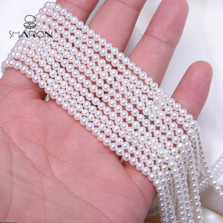 Wholesale 3.5mm Wish Natural White String Of Perfect Round Pearls - Buy ...