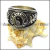 Ancient Taoism Jewelry Stainless Steel the two opposing principles in natureYin and Yang Blacken Signer Ring