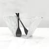 Custom made Large square perspex/acrylic salad bowl with spoons