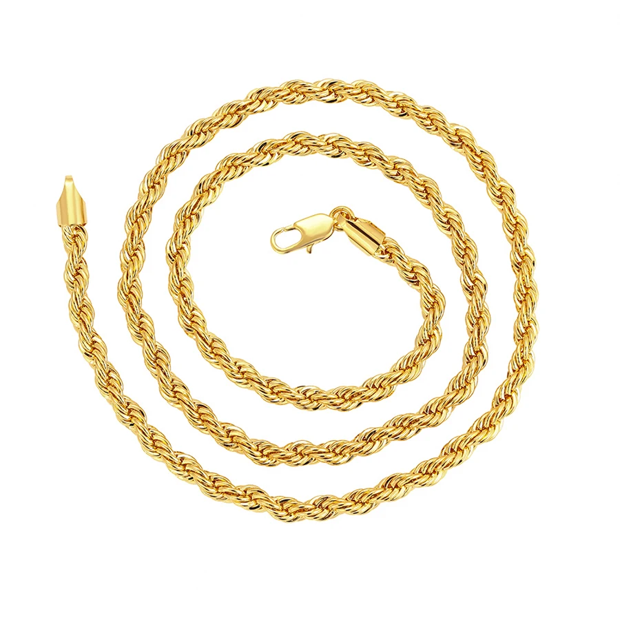 

45455 Xuping gold fashion jewelry hot sale design gold plated mens necklace big twisted link chain
