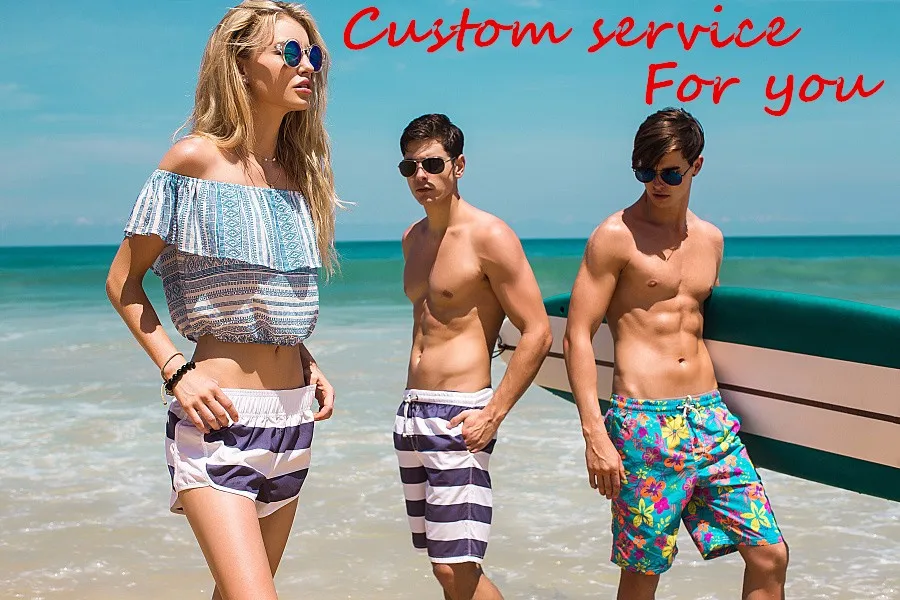 FGHJ Florida Summer Beach Board Shorts Mens Short Pants Mesh Lining Drawstring Swim Trunks Fan Customization 