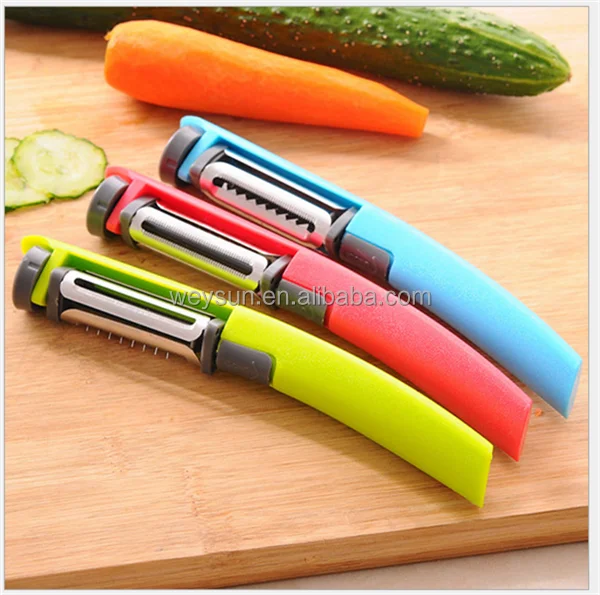 

Tri-blades Rotary Peeler Fruit Vegetable tools for grater slicer Kitchen accessories, Green;pink;blue