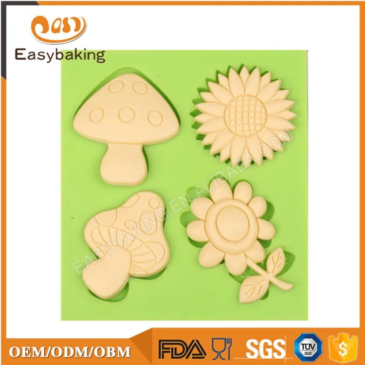 ES-4412 Fairy tail theme mushroom  silicone cake decorating tools fondant molds