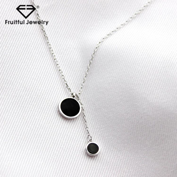 

Wholesale Luxury Silver Jewelry 925 Sterling Inlay Black Crystal Pendant Necklace