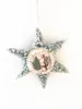 New design hanging christmas sisal star with fabirc santa and christmas tree patterns