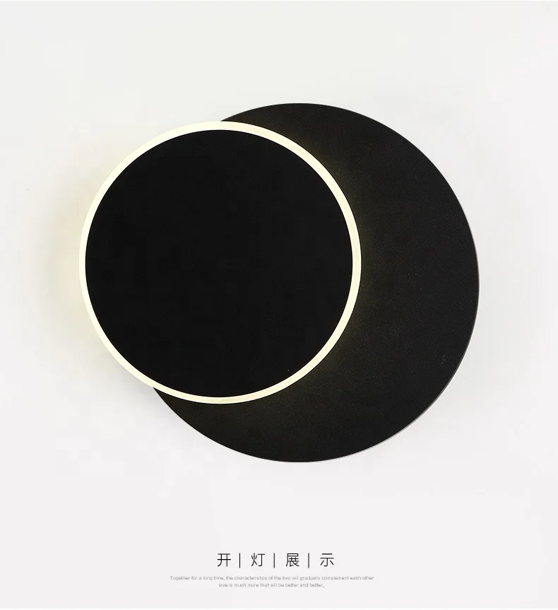 
Hotel living room rotatable round moon square black white gold acrylic metal wood led bedside wall lamps light 