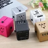 Red Portable Wall Outlet Foldable Universal Plug 3+1 type C USB Multi function travel adapter