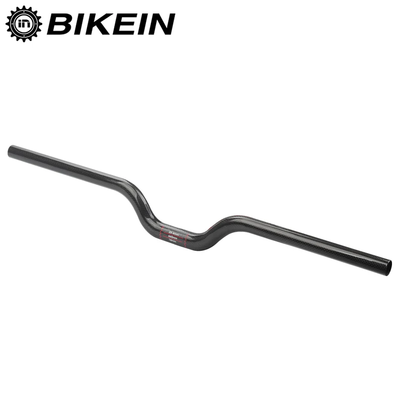 

BIKEIN Full 3k Carbon Fiber Mountain Bike Rise Handlebar 580/600/620/640/660/680mm Glossy MTB Bicycle Handlebars Parts 120g, Glossy black