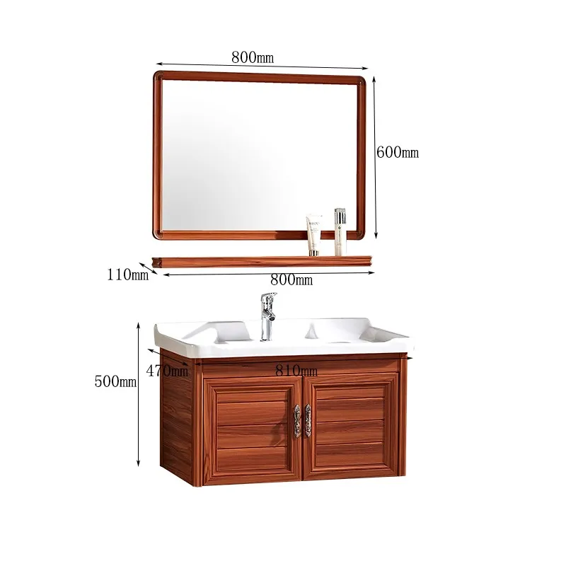 Modern Design Bathroom Vanity With Counter Top Wash Basin