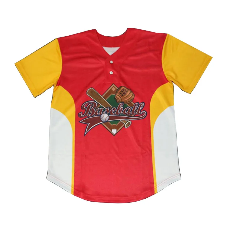 

100% Polyester Custom Blank Plain Sublimated Baseball Jersey, All usa color or european color