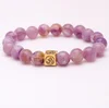 Trendy Square Alloy 3D yoga Natural Stone 7 Chakra Beads Elastic Bracelet