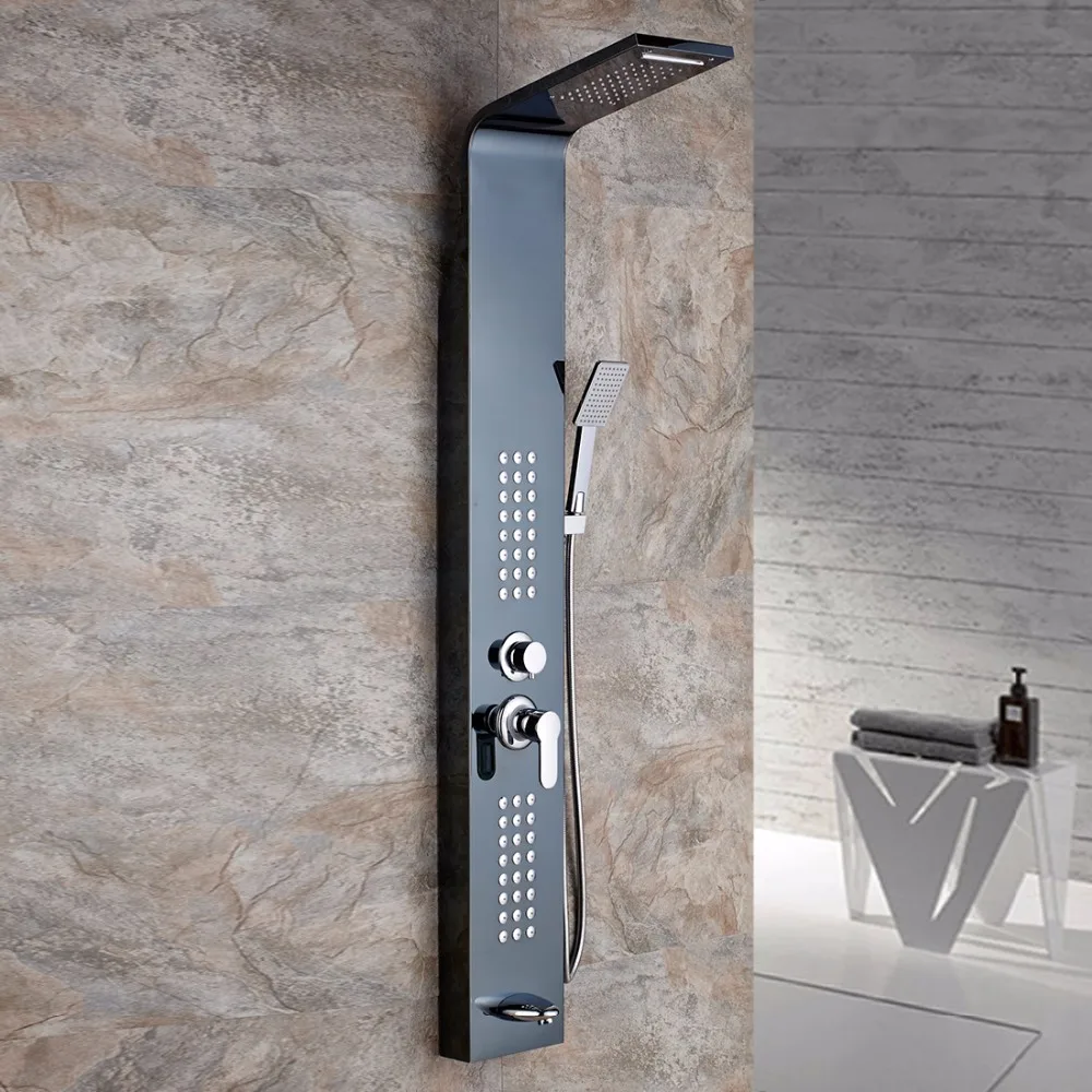 Термостатические Смесители Для Ванной Комнаты,Черная Душевая Панель ...