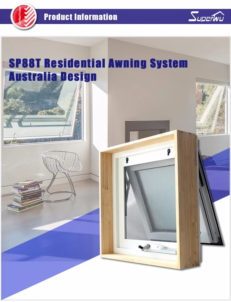 Superwu safety windows and doors Australian as2047 unique design black hand chain winder awning window