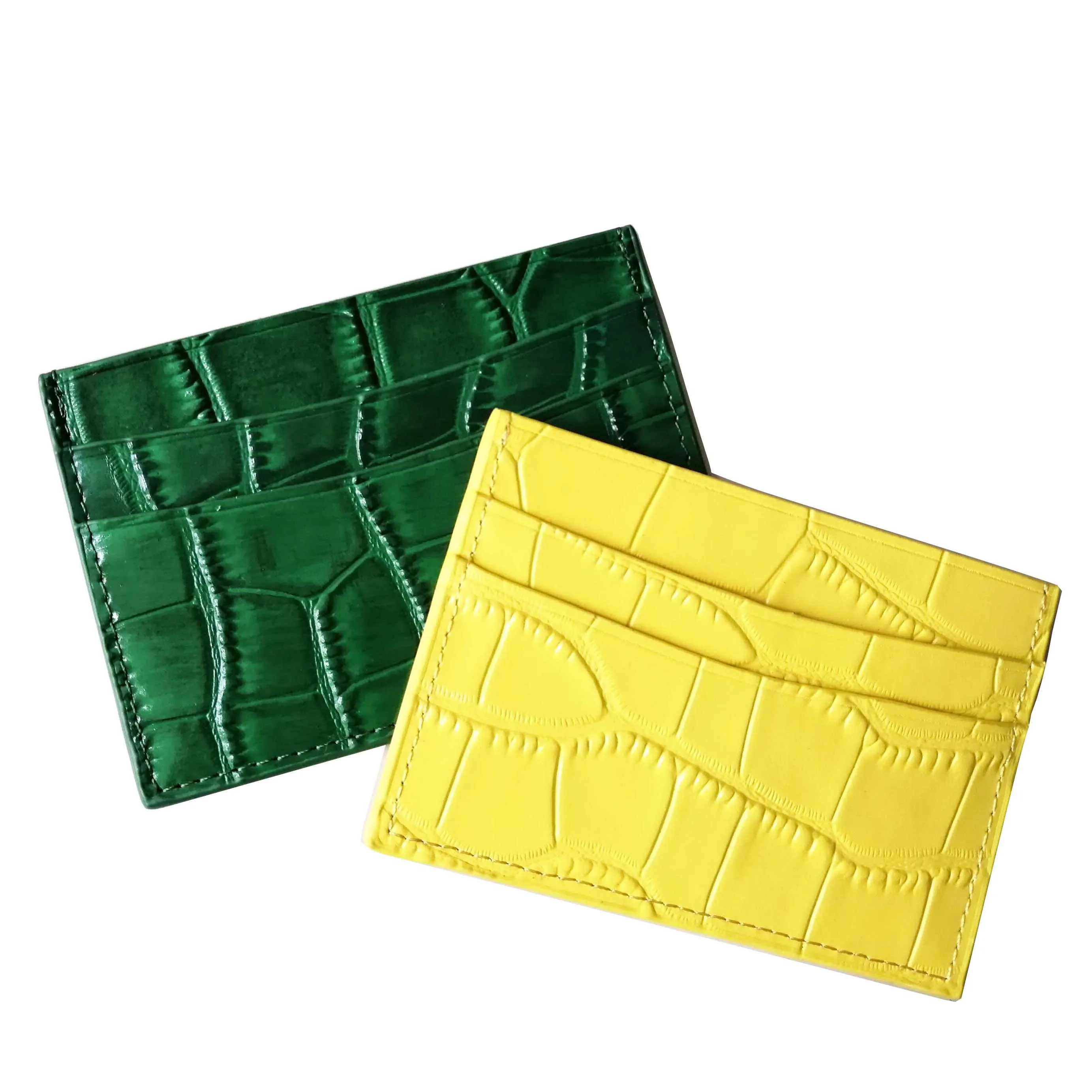 

custom logo personalize letter low MOQ slim wallet crocodile leather card holder, Customized