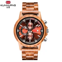 

Walnut Material Wooden Skeleton Men Watch Luxury High Quality Cheap Price King Gold Sport Watches With Watch Box