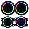 2019 newest car accessories RGB led headlights 7''led headlight+ 4'' led fog light sets RGB APP control headlights kits