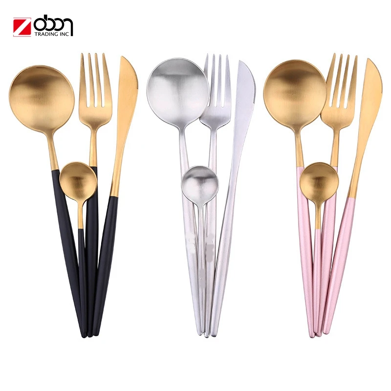 Royal 4 pcs stainless steel tableware cutley set knife spoon fork for kitchen Restaurant stainless steel flatware sets