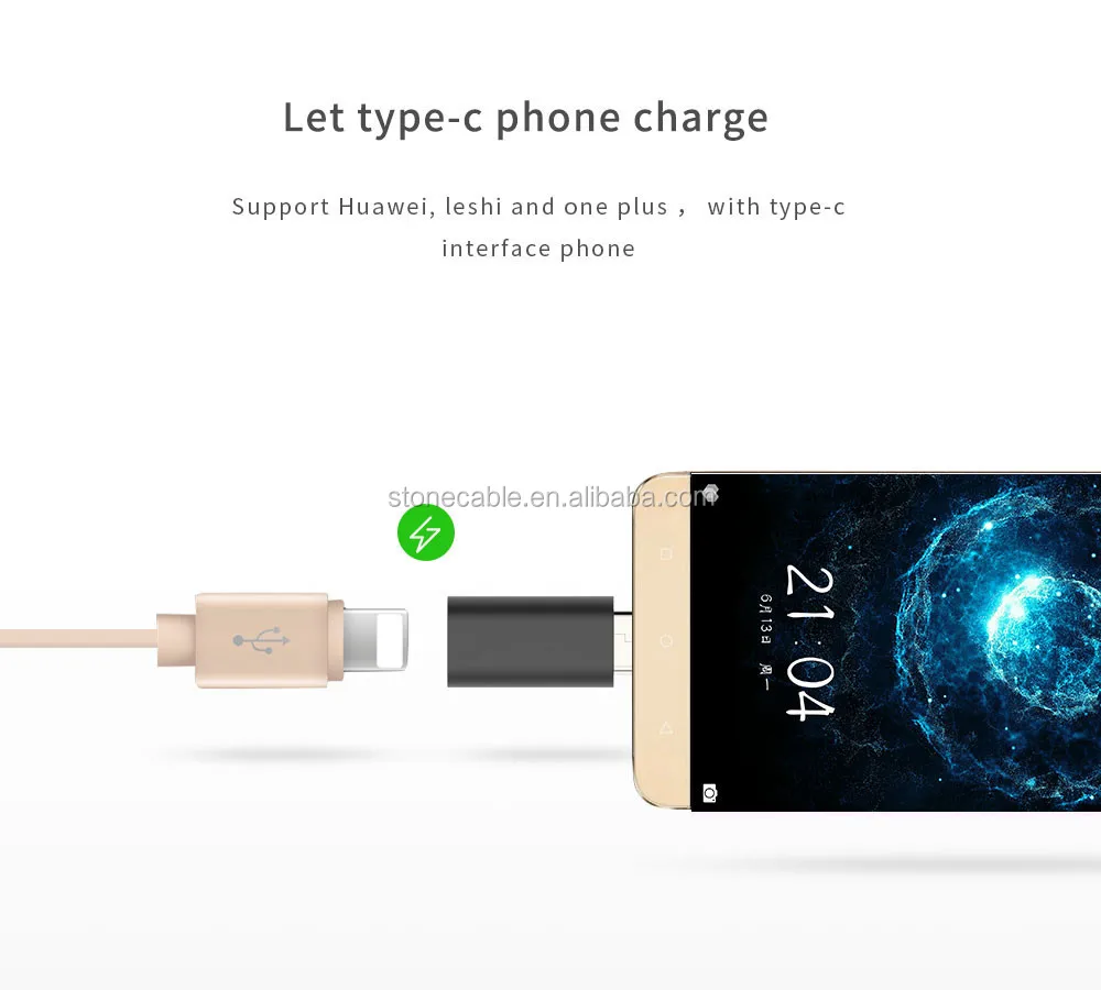 Adapter Usb Type C Male To 8 Pin Female Lightning Adapter For Mobile