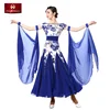 Back bowknot large hem performance ballroom waltz dance costumes for women