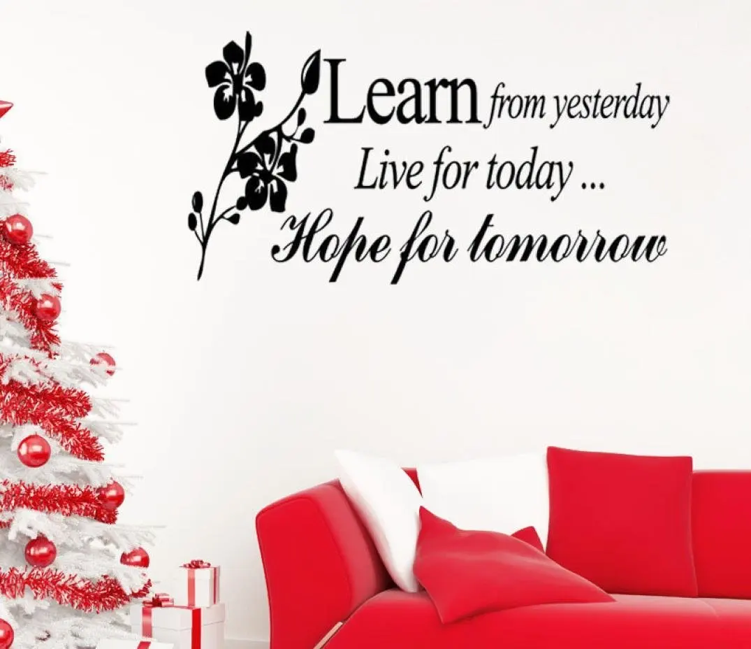 Learn FromFheaven Yesterday Family Love Art Wall Quotes Wall Stickers Wall Decals