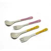 Unbreakable bamboo fiber baby feeding spoon with long handle