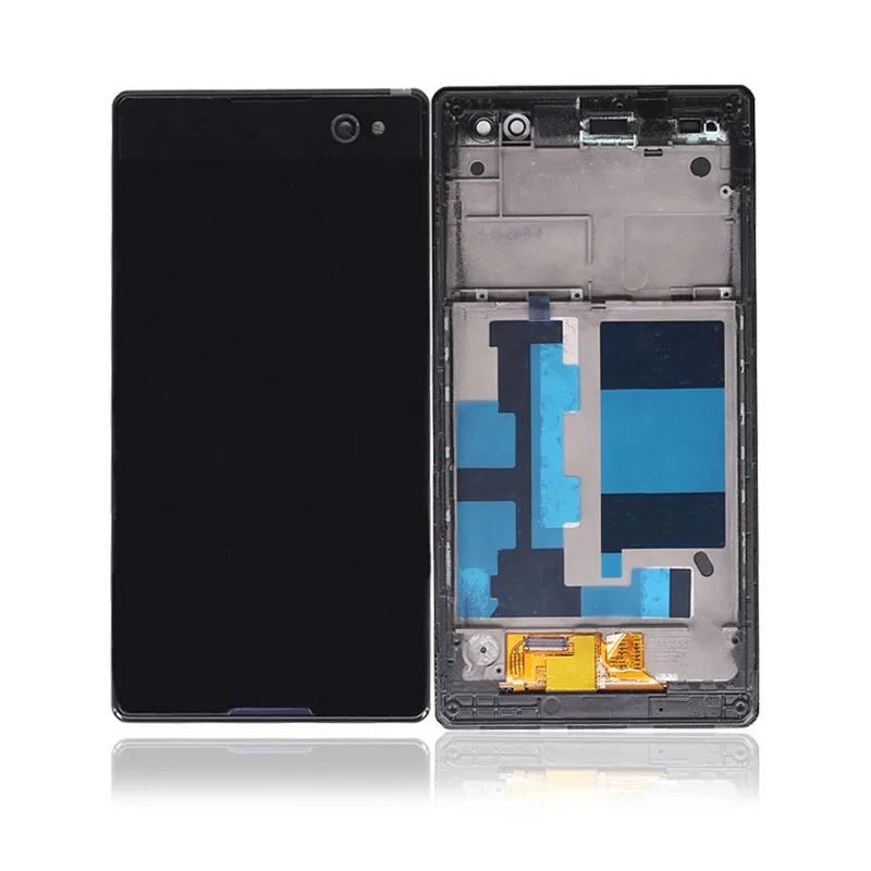 

for SONY for Xperia C3 Display Touch Screen Digitizer Complete Assembly Repair D2533 C3 LCD Frame, Black