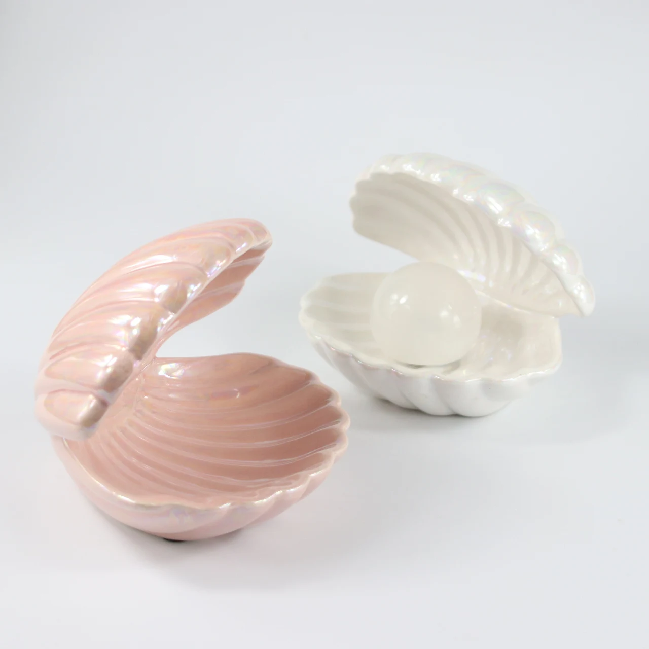 Metallic Ceramic Clam Light Ceramic Shell Lamp With Pearl Finish Shell ...