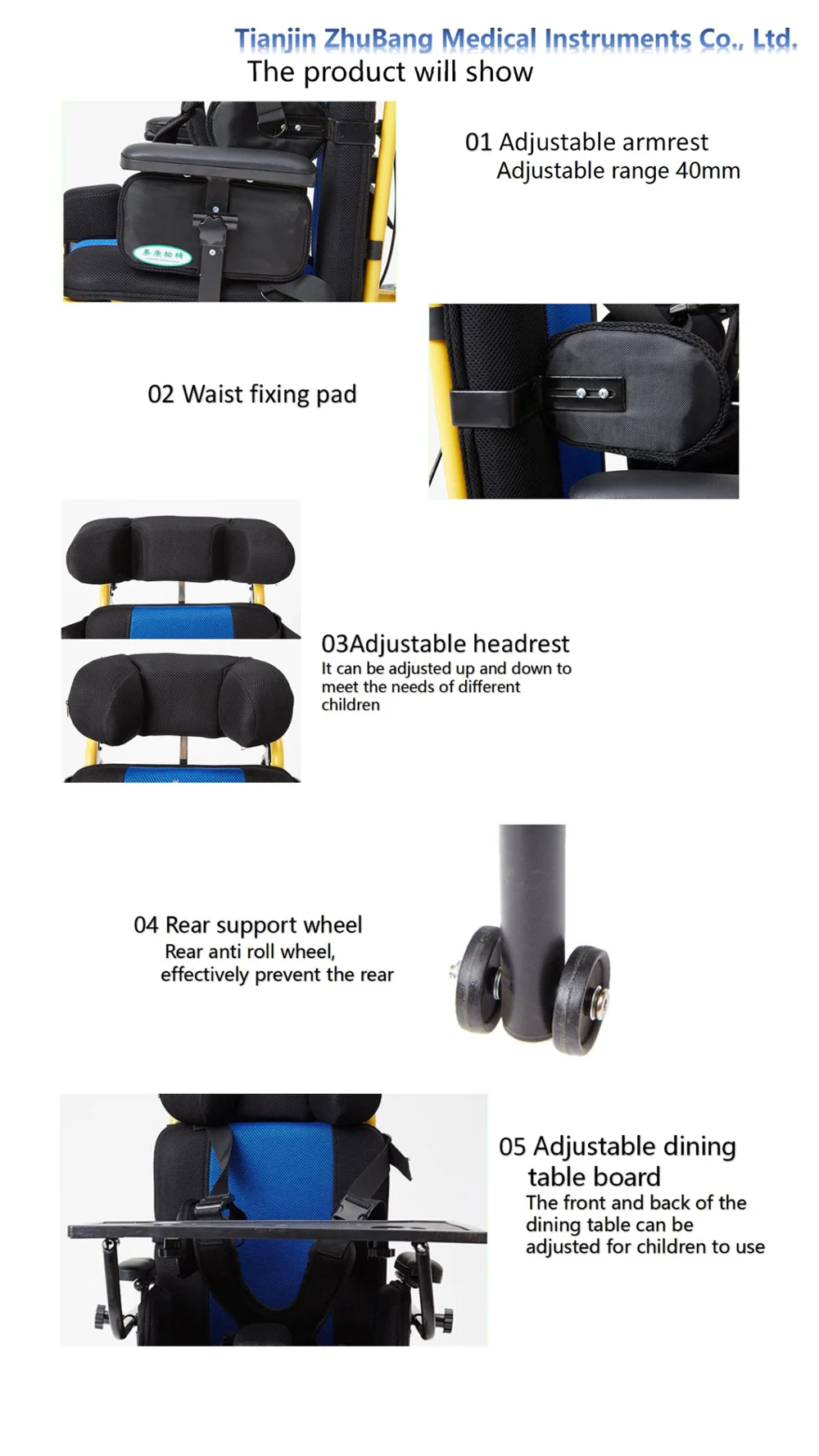 Tianjin 4 Wheel Drive Economic Used Manual Lightweight Wheelchair for Kids