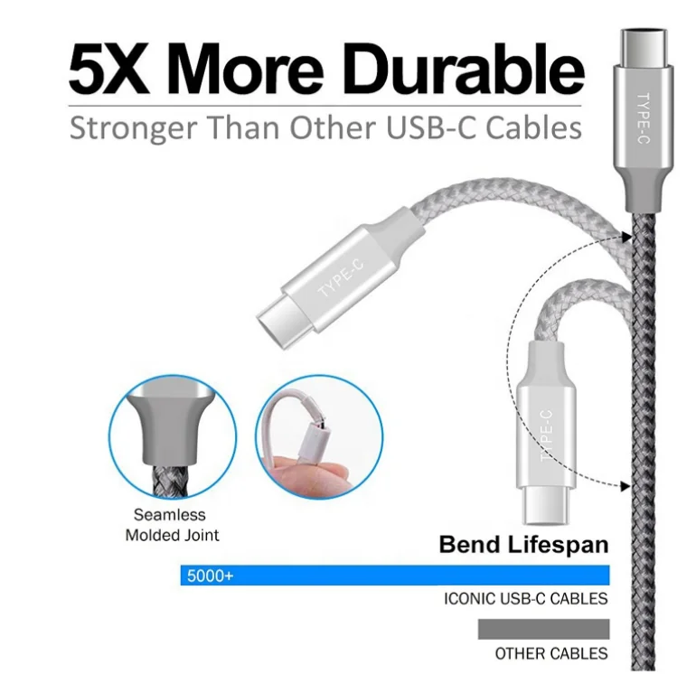 Fast charging Usb 2.0 Type C Data Cable for phone high speed USB type c cable