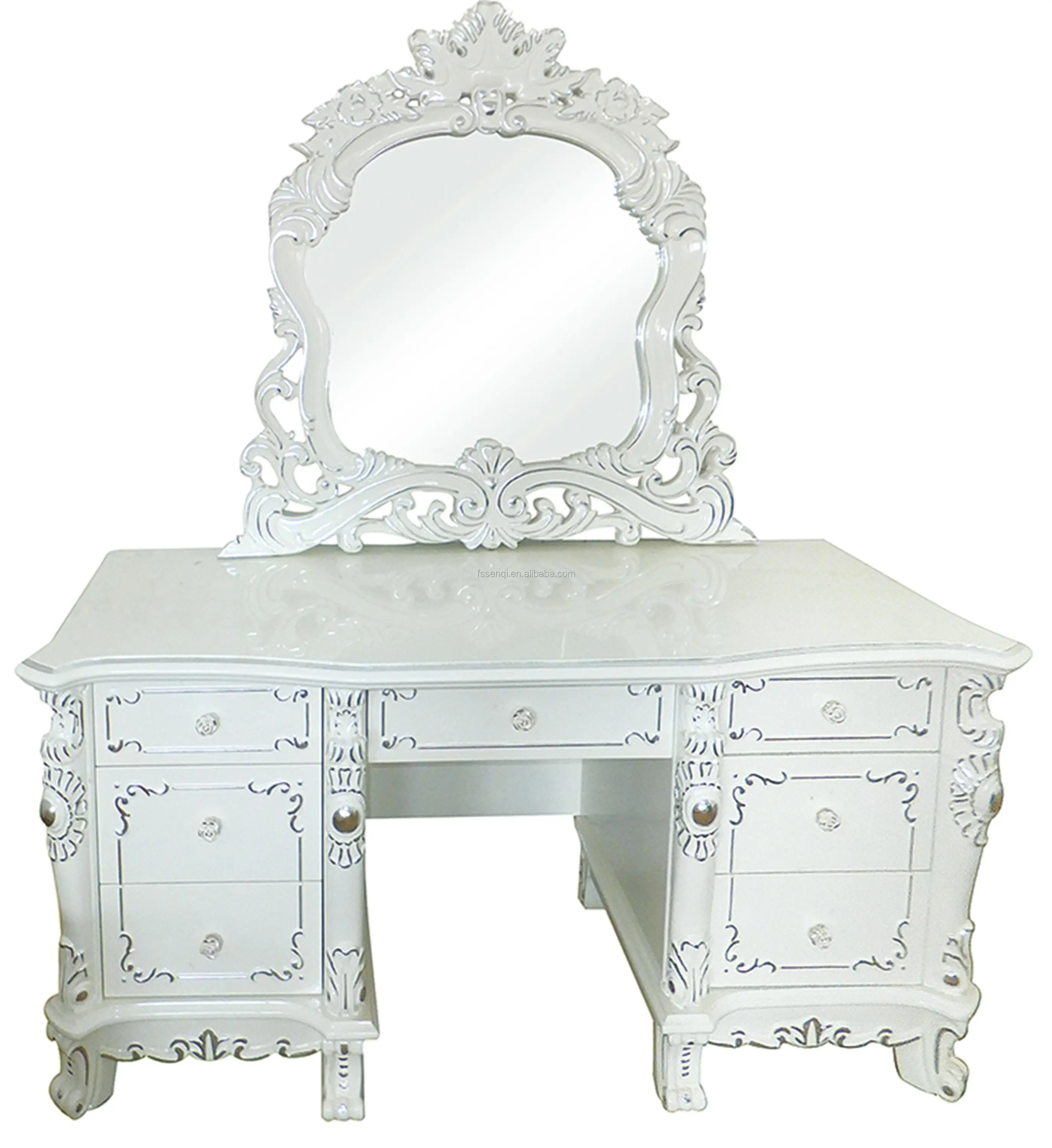 High Quality Popular Modern Carved Dresser With Mirror And Chair T210