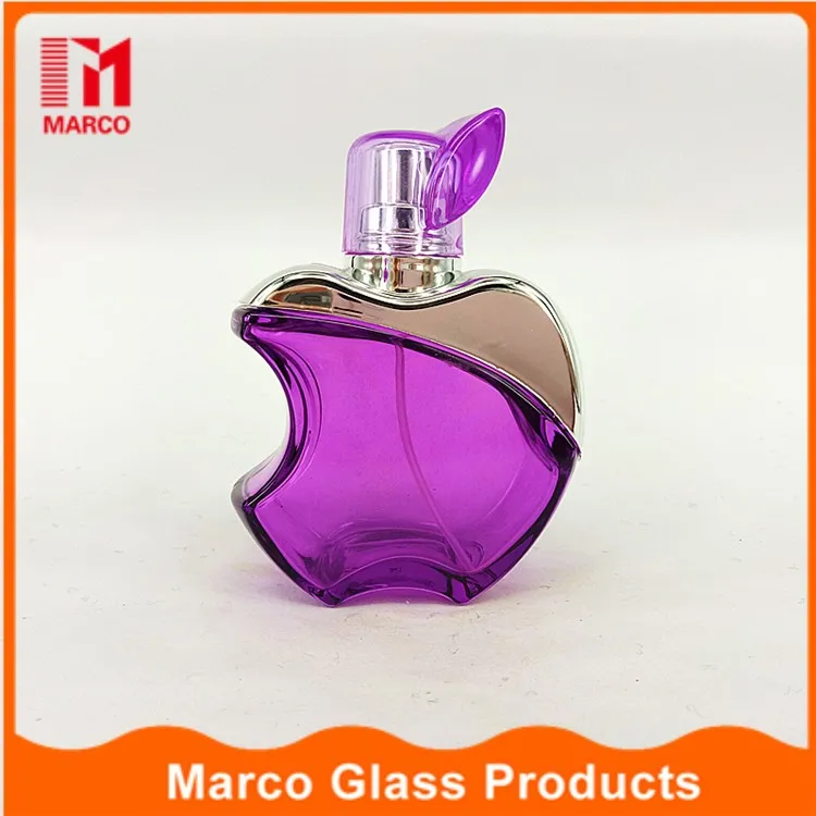 50ml Pomme Logo En Aluminium Bouchon De Pulvérisation Rouge Empety Parfum Bouteille En Verre