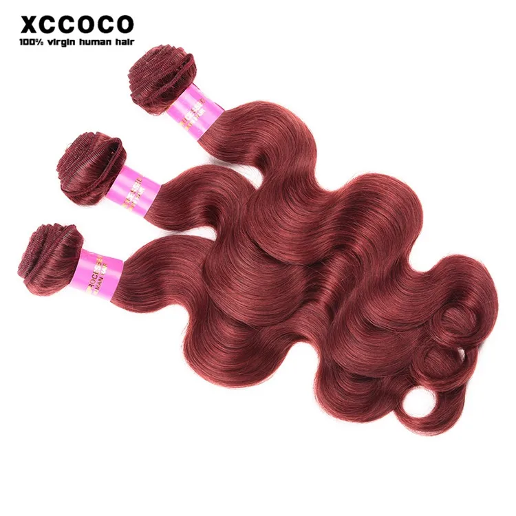 red extensions human hair