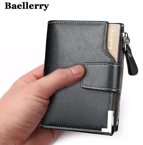 

Baellerry Brand men pu leather wallets short male clutch purse quality guarantee, Black,coffee